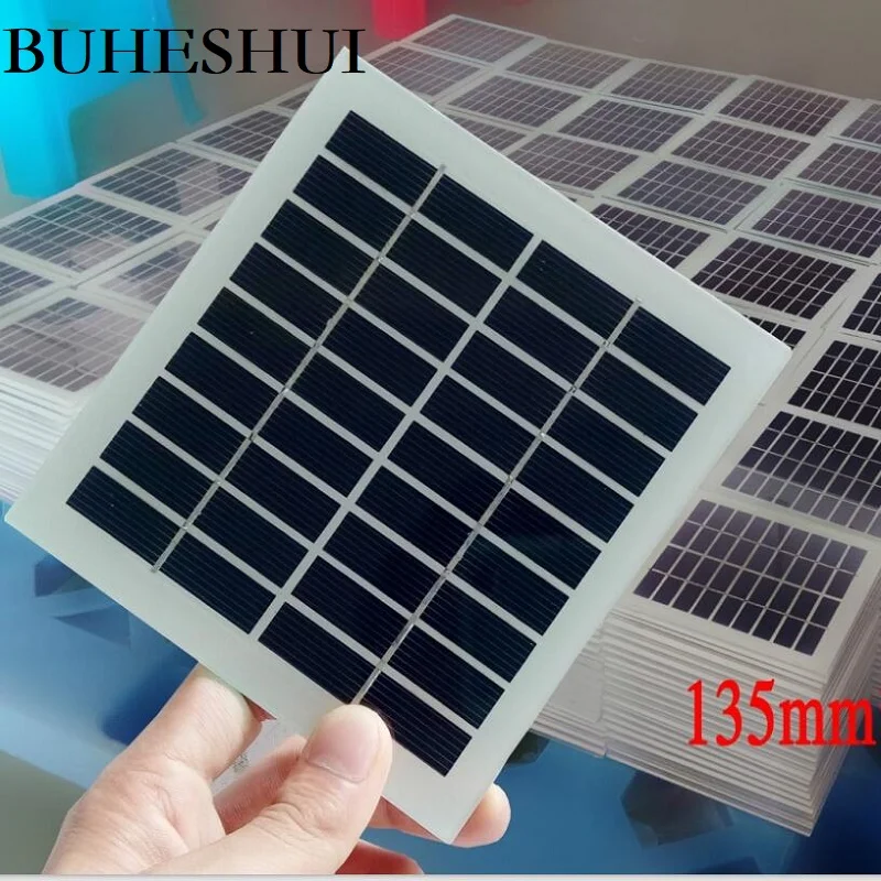 BUHESHUI 2 Вт 9 в панель солнечных батарей стеклянный ламинированный модуль DIY