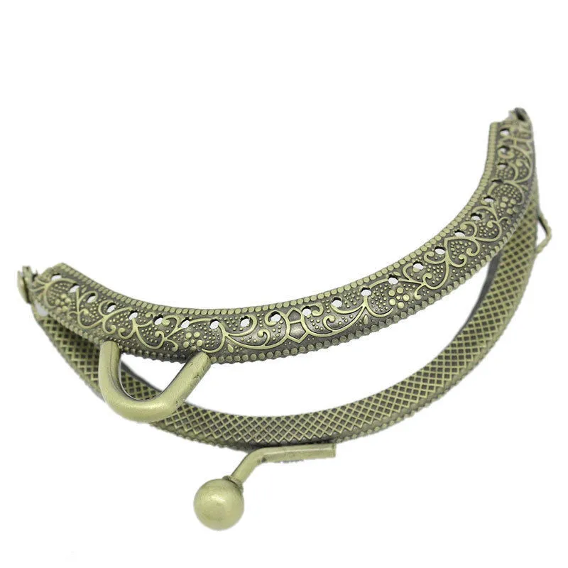 100 шт. винтаж бронзовый тон клатч монеты кошелек арка рамка поцелуй фермуаров