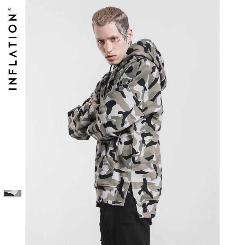 Инфляции Camo Hoodie Для мужчин модные толстовки с капюшоном оригинальный бренд
