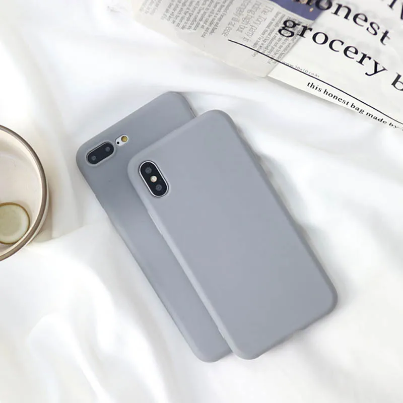 JIBAN серый однотонный чехол для телефона iphone 6 Чехол X 6s plus 7 8 XR XS MAX Все включено