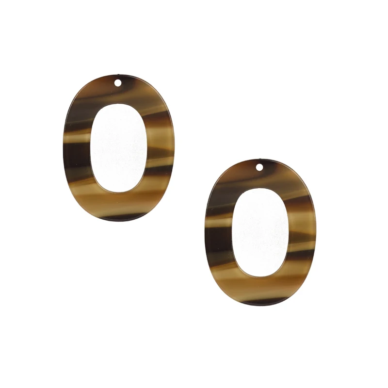 39 мм Подвески из смолы подвеска с большим отверстием плоские Гладкие Овальные