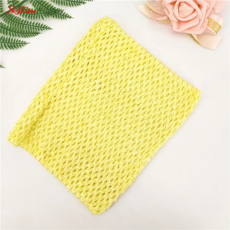 Light yellow 3 9 дюймов, обхват груди, для детей, 20*23 см, эластичная, обернутая, на груди, вязаная повязка на голову, для девочек, фатиновая юбка-пачка, топы, широкие, сделай сам, юбка, 6zSH939 - Цвет: Light yellow 3