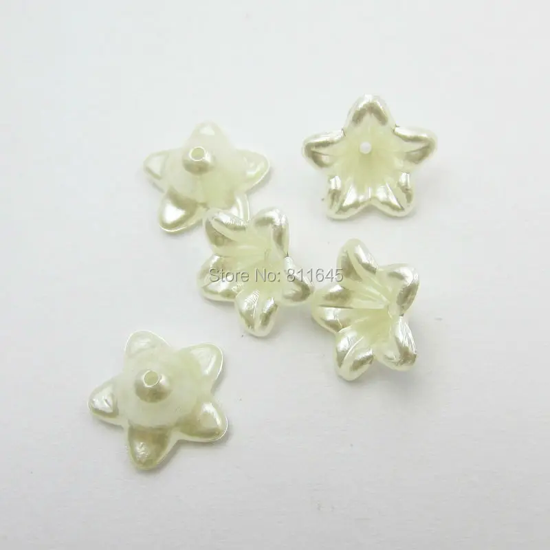 

Free Shipping 1000Pcs/lot 13mm Imitation Pearls With A Hole Flower Beads Wedding Cards Embellishments DIY Decoration