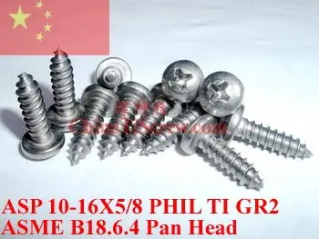 

Titanium screws 10x5/8 Pan Head 2# Phillis Driver Ti GR2 Polished 50 pcs