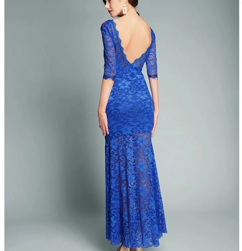 vestido de renda 2015 New fashion sexy backless women summer dress long lace party evening elegant vintage roupas feminina | Женская