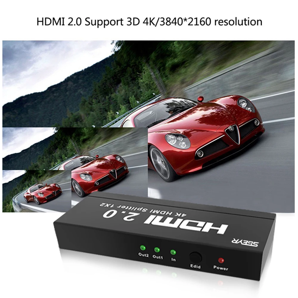 Сплиттер HDMI 1x2 сплиттер 4K 2 Way 0 HDCP2.2 x 2K @ 60Hz с переключателями EDID|hdmi splitter|hdmi 2.0 splitterhdcp