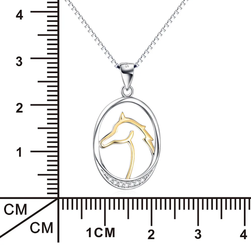 Женское ожерелье с подвеской в виде головы лошади из серебра 925 пробы|necklace love|fashion