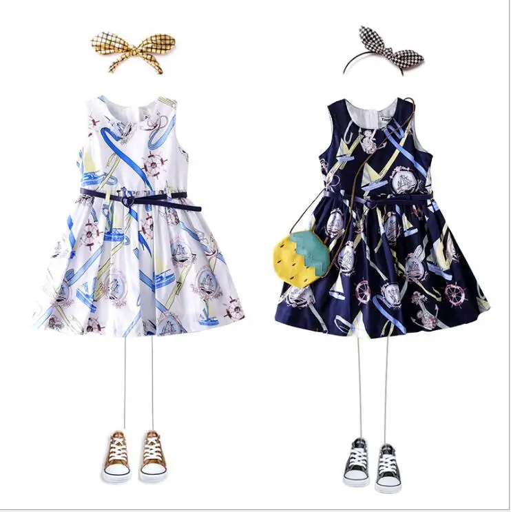 2019 Новое поступление летней Платье для девочек вечерние сладкий дети мода