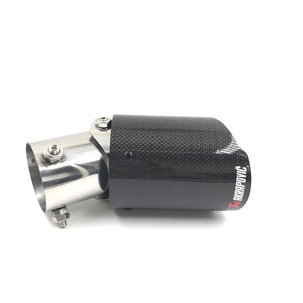 1x регулируемый угол Akrapovic наконечники из углеродного волокна для автомобиля выхлопная труба для Renault Opel автомобиль-Стайлинг универсальные автомобильные аксессуары