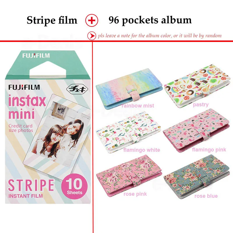 Пленка Fujifilm Instax Mini в полоску 10 листов для 9 8 + 7s 70 90 25 мгновенная полироидная камера