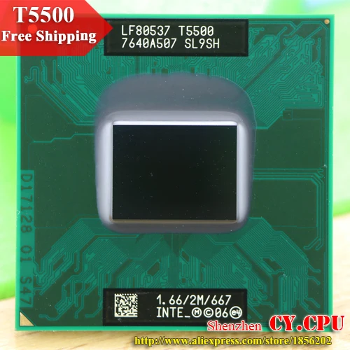 Бесплатная доставка процессор intel Core 2 Duo T5500 CPU 2M Socket 479 кэш/1 66 ГГц/667/двухъядерный