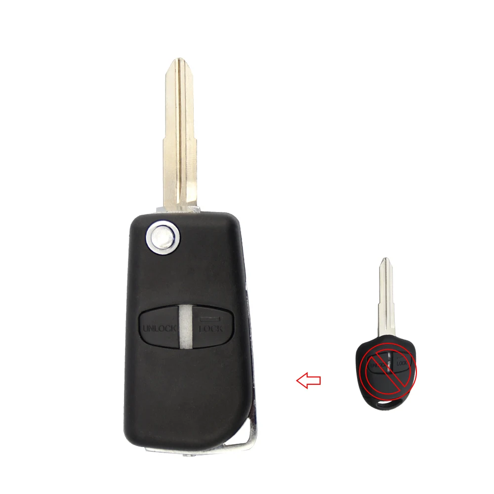OkeyTech чехол для ключей Mitsubishi Outlander Mirage Lancer Evo Colt модифицированный 2 кнопки откидной