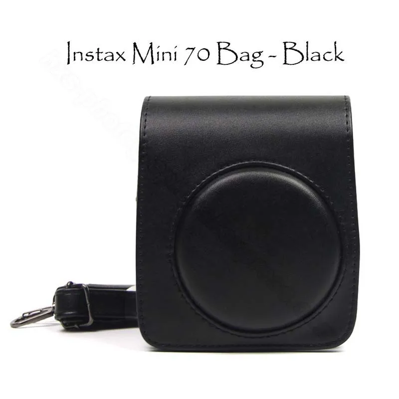 Bag - Black Качественный чехол для камеры из искусственной кожи/сумка/чехол и фотоальбом Instax Mini для Fuji Fujifilm Instax Mini 70 - Цвет: Bag - Black