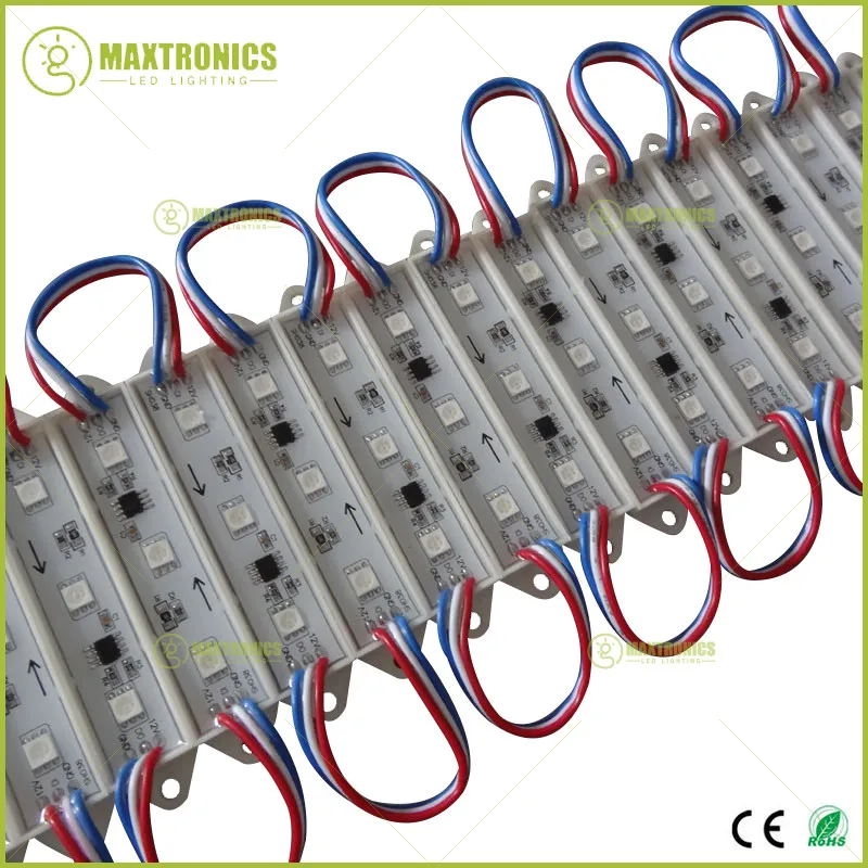 Оптовая продажа 500 шт. супер яркий 12В WS2811IC 3 5050 RGB LED Pixel индивидуально адресный