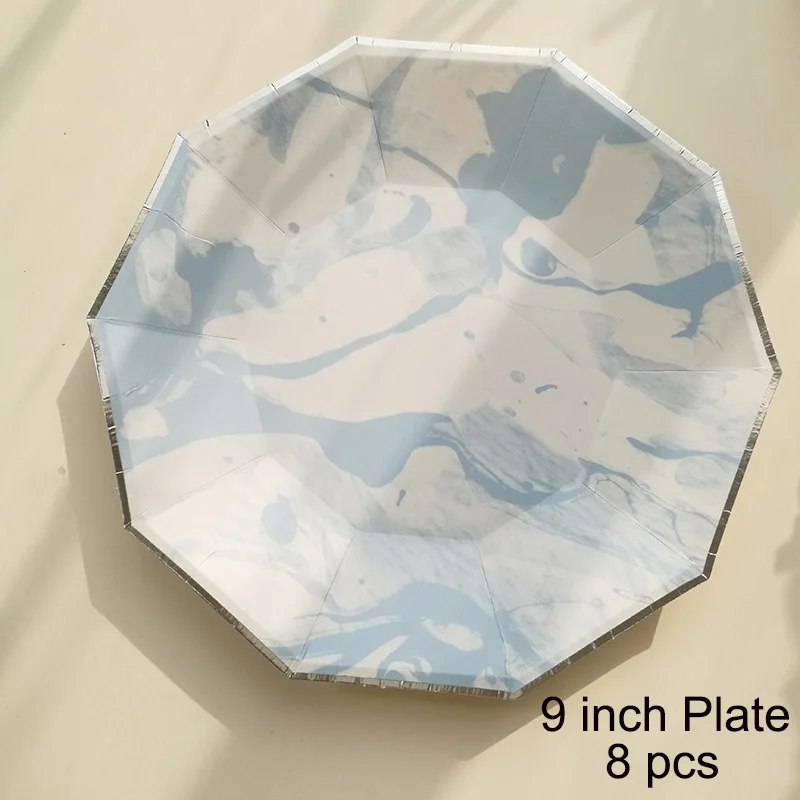 Одноразовая посуда набор мраморные вечерние принадлежности включает в себя