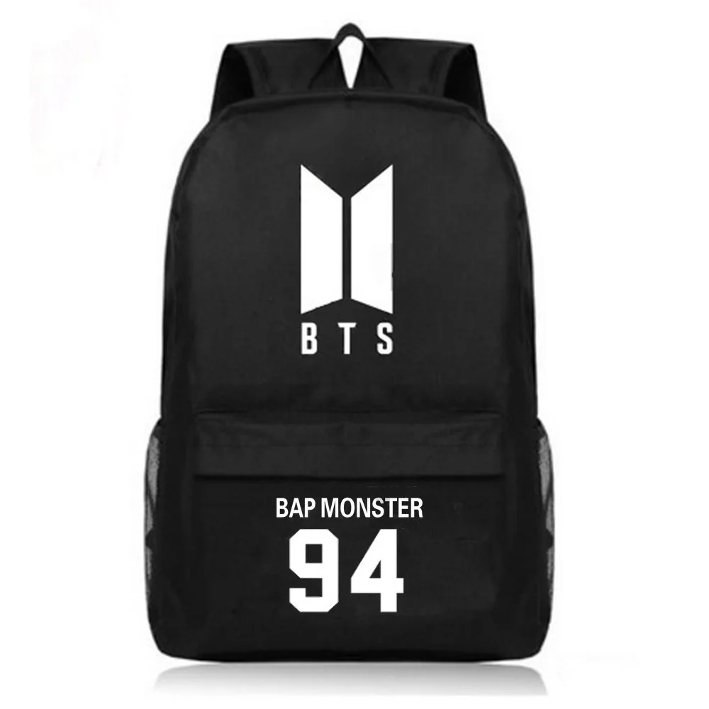 2018 мужской BTS черный рюкзак для студентов колледжа школьные рюкзаки сумки