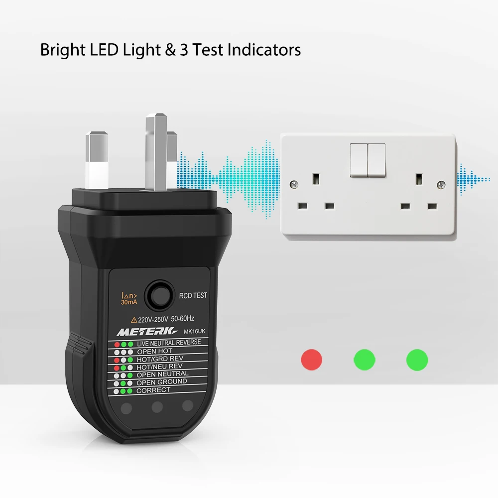 Проверка электрической розетки Meterk Advanced RCD автоматический заземляющий провод