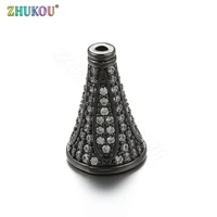 1319mm sparkling brass cubic zirconia bead caps supplies for jewelry diy jewelry bracelet necklace making model vh9