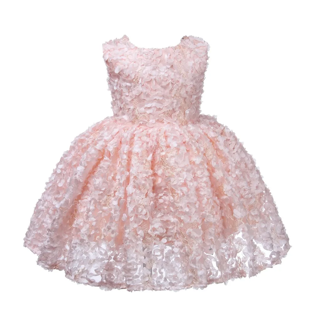 

Elegant Summer Girl Dress Appliques Flower Girl Party Pageant Gown Sleeveless Princess Wedding Dress Kids First Communion Gown