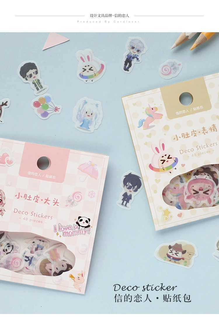 LoveFrom 40 шт./упак. Kawaii Васи Бумага Стикеры мультфильм клейкий стикер для DIY альбом Скрапбукинг украшения молочных продуктов канцелярских принадлежностей