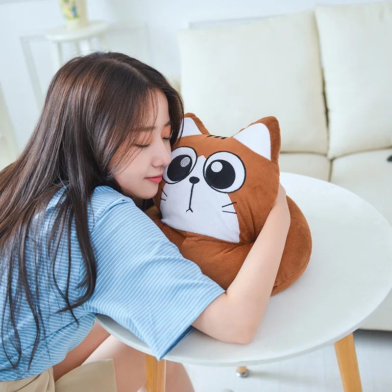 

Candice guo plush toy stuffed doll cartoon animal cat pillow cushion kitten hand warm blanket office rest bed sleeping 1pc