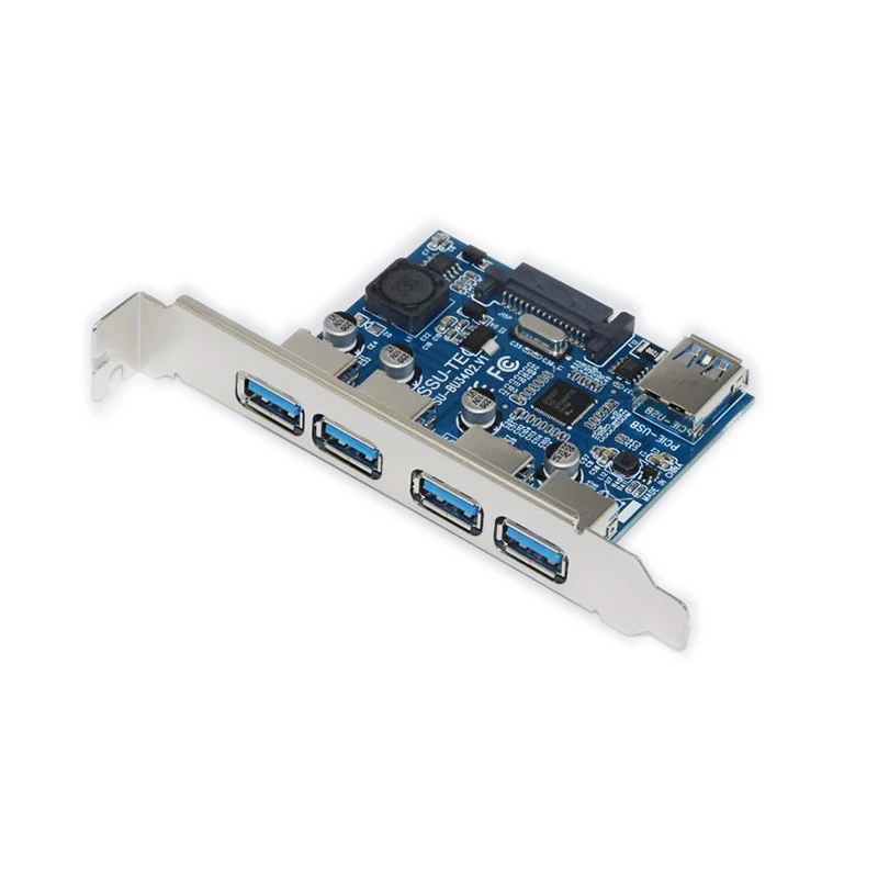 4 порта USB 3 0 концентратор адаптер PCI-E 1X к USB3.0 карта PCI Express расширения с 30 см кабель 5