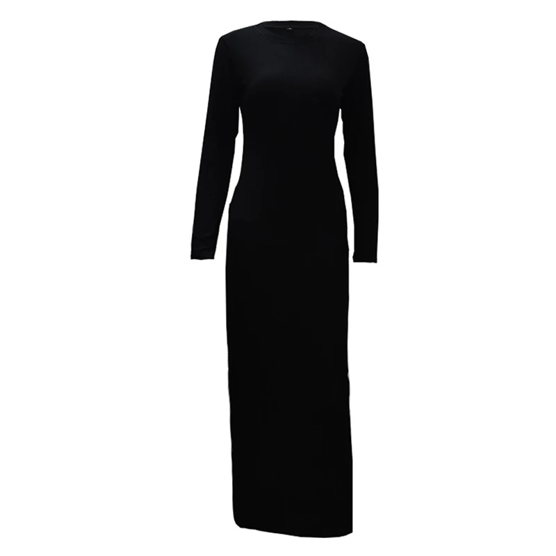 Black Нижнее белье платье в пол abaya Дубай исламский, мусульманский платье хиджаб цзилбаб Катара Caftan Абая для женщин турецкий ислам ic одежда - Цвет: Black