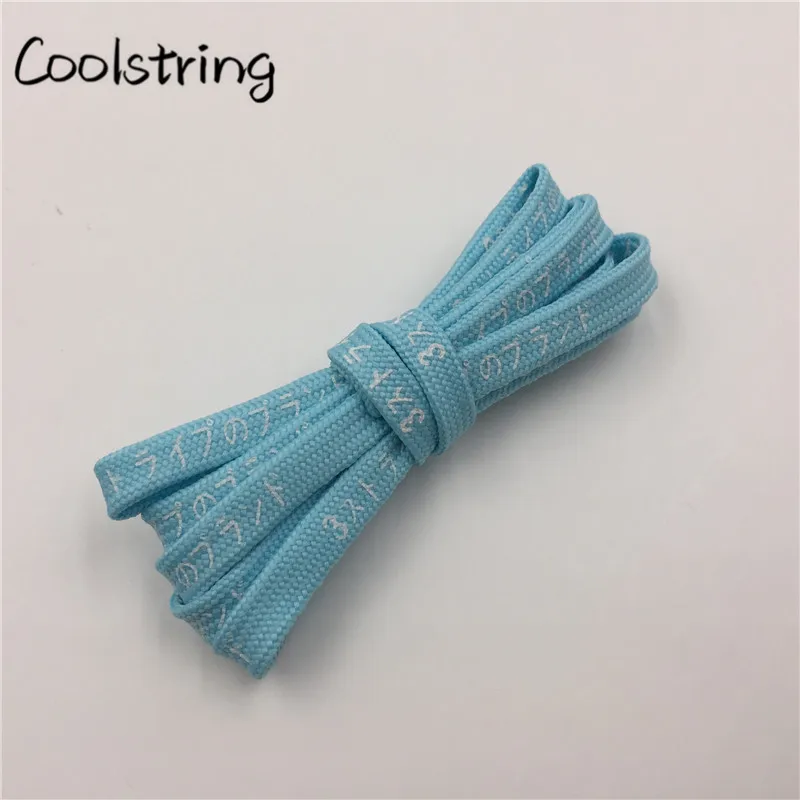 Coolstring, стильные, премиум, 7 мм, плоские, с принтом, японские, Катакана, с буквами, шнурки, красивые, модные, цветные, шнурки для шнурков