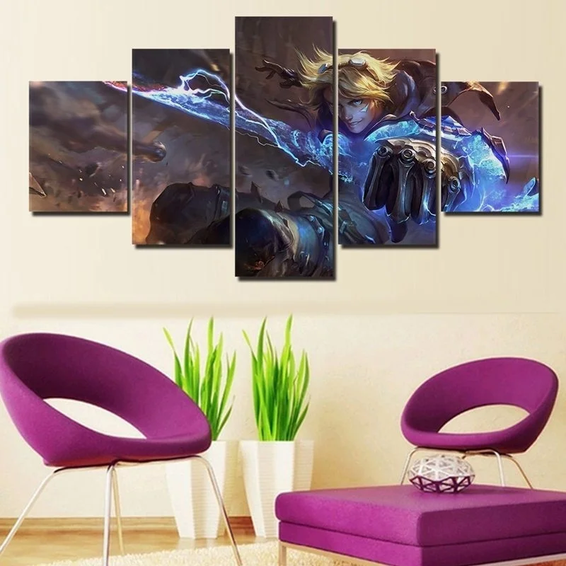 Картина на холсте домашний Декор 5 шт. Лига Легенд персонажи картины настенные