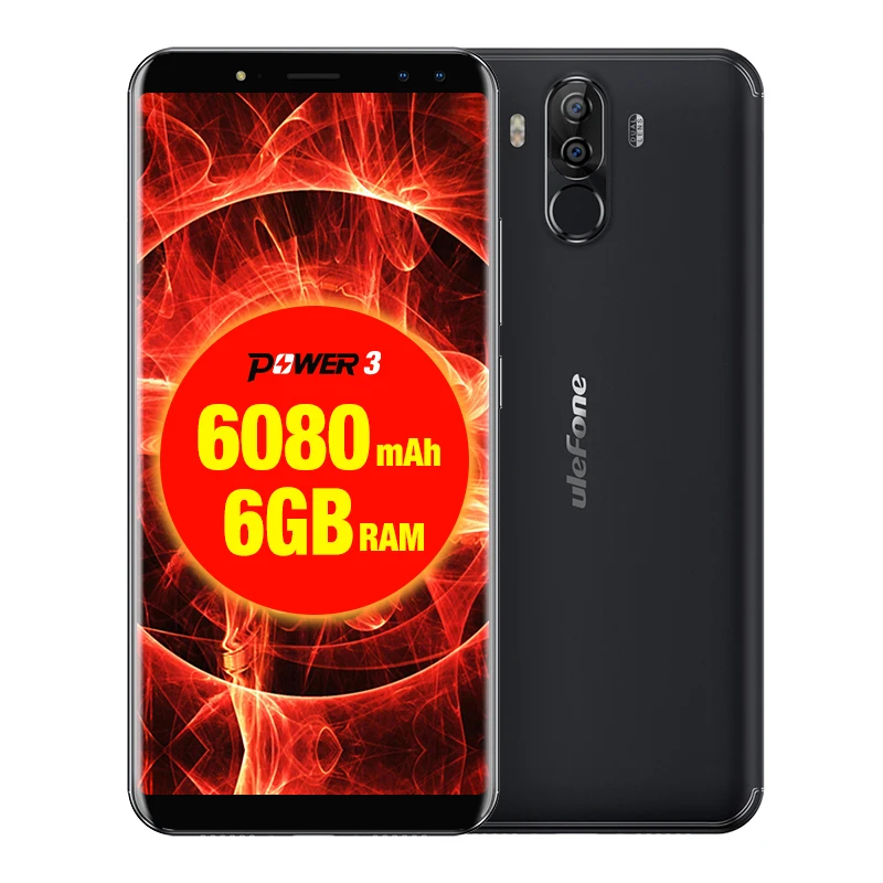 Ulefone Мощность 3 Android 7 1 6 0 '✘:9 FHD + ГЛОНАСС 21MP Face ID Quad Cam 6080 мАч MT6763 Octa core ГБ 64 4 г