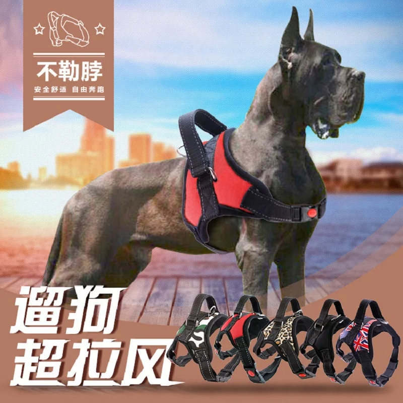 

New environmental pet supplies medium and large dog collars traction rope pet chest straps