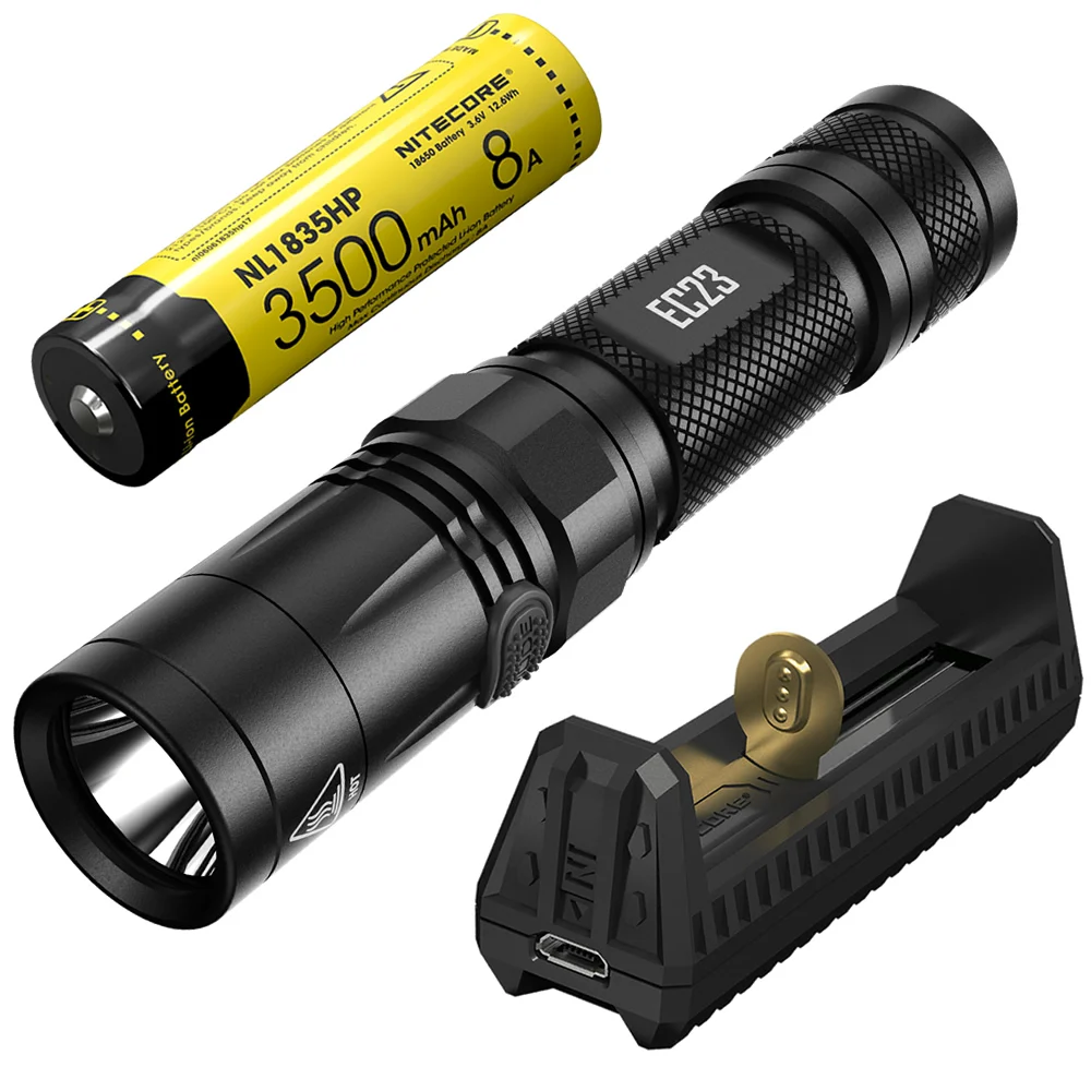 Лидер продаж NITECORE 1800 лм EC23 фонарик F1 зарядное устройство 18650 батарея для кемпинга
