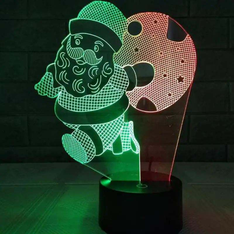 Светодиодная лампа Luminaria новинка 3d рождественский подарок для детей Санта Клаус