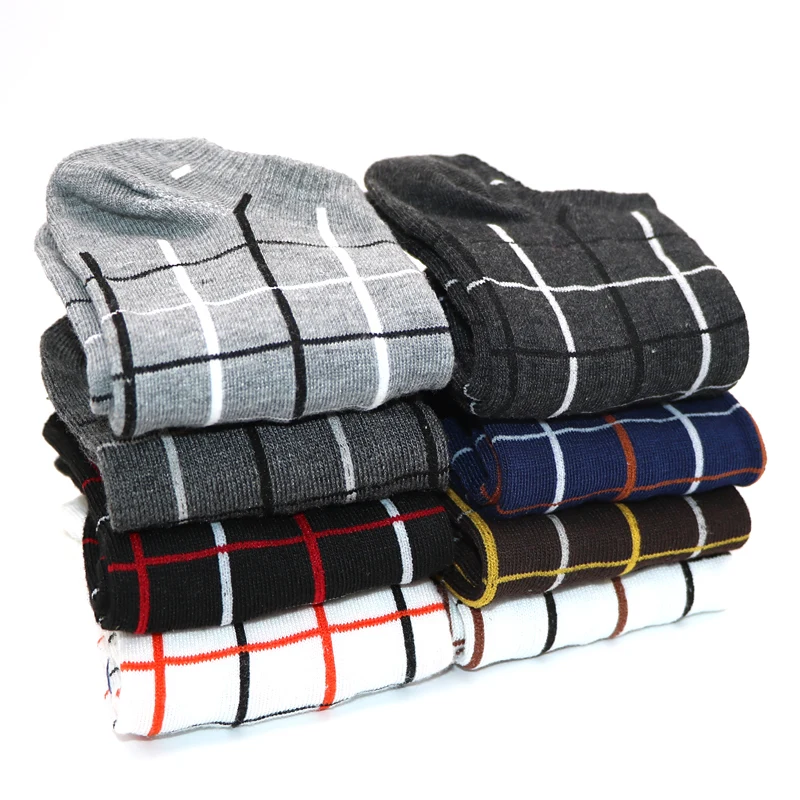 

5Pairs Classic Stripe Plaid Ankle Socks Men's Short Socks Summer Breathable Casual Low Cut Sock for Male Non-slip Invisible Sock