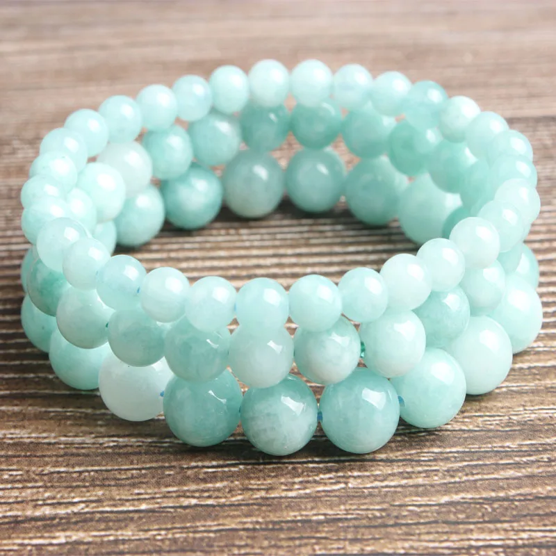 Натуральные ювелирные изделия LanLi 6/8/10/12 мм небесно голубые нефритовые бусины