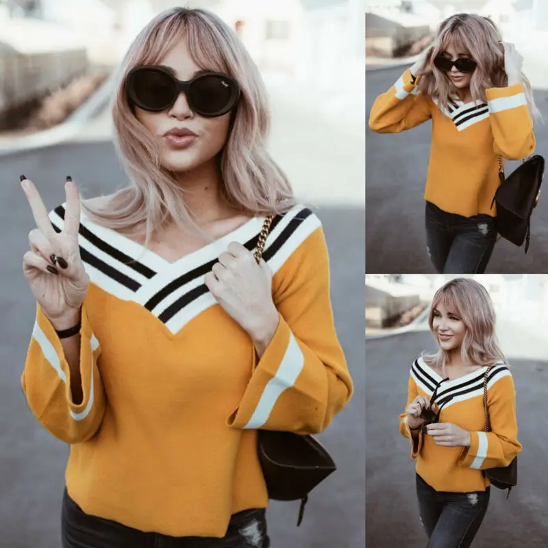 2019 Summer New Women's Long Sleeve Pullover Casual Blouse Loose Lady Jumper Shirt Tops | Женская одежда