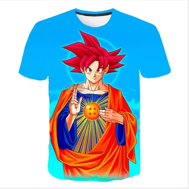 picture color Летние дети Dragon Ball Z футболка 3D с принтом из аниме Goku Вегета футболки рубашка "драгонболл" полиэстер детская одежда - Цвет: picture color