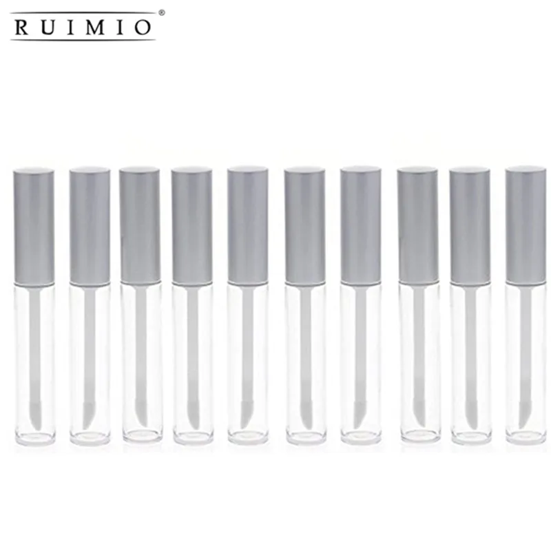 RUIMIO 10 шт. 6 мл Блеск бальзам для губ тюбики, контейнер для блеска палочка для губ пустая Серебряная бутылка довольно прозрачный инструмент мини многоразовые бутылки