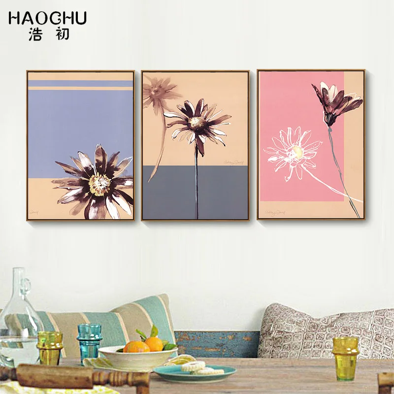 HAOCHU современный сухой цветок бар настенная декоративная живопись для спальни