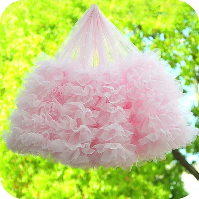 light pink 2 метра розовый белый серый черный толстый гофрированный Тюль кружевная отделка Мягкая сетчатая ткань для детей юбка платье куклы костюм дизайн DIY - Цвет: light pink