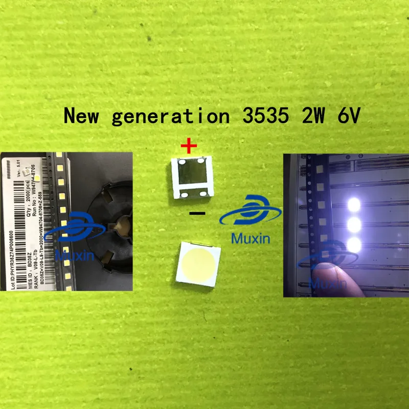 60 шт. LG Innotek светодиодный Светодиодный фонарь высокой мощности 2 Вт 6 в 3535 крутая