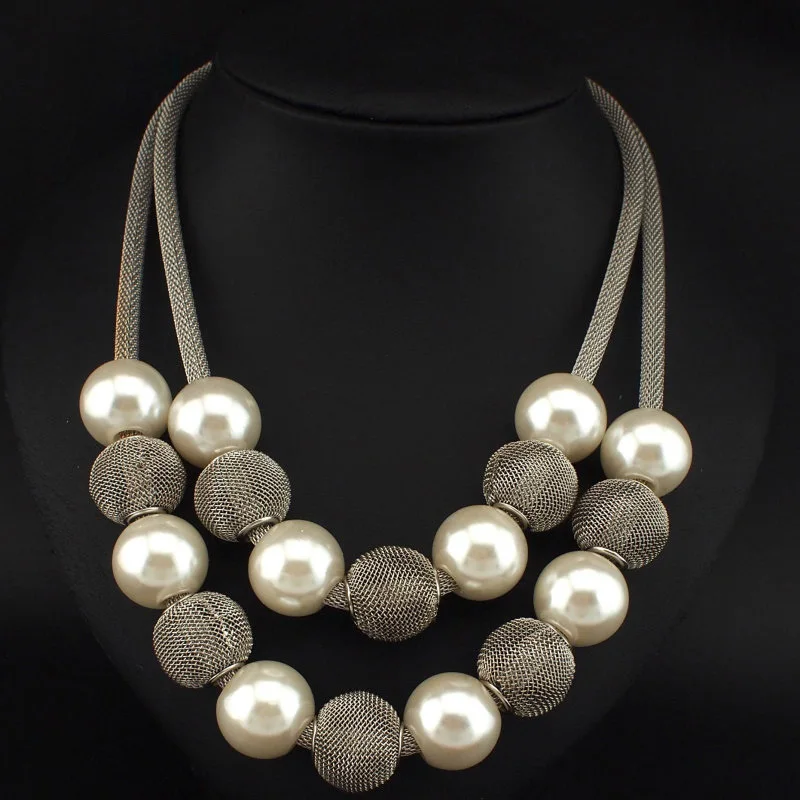Женское Ожерелье из искусственного жемчуга 3 цвета|fashion statement necklace|statement necklacepearl