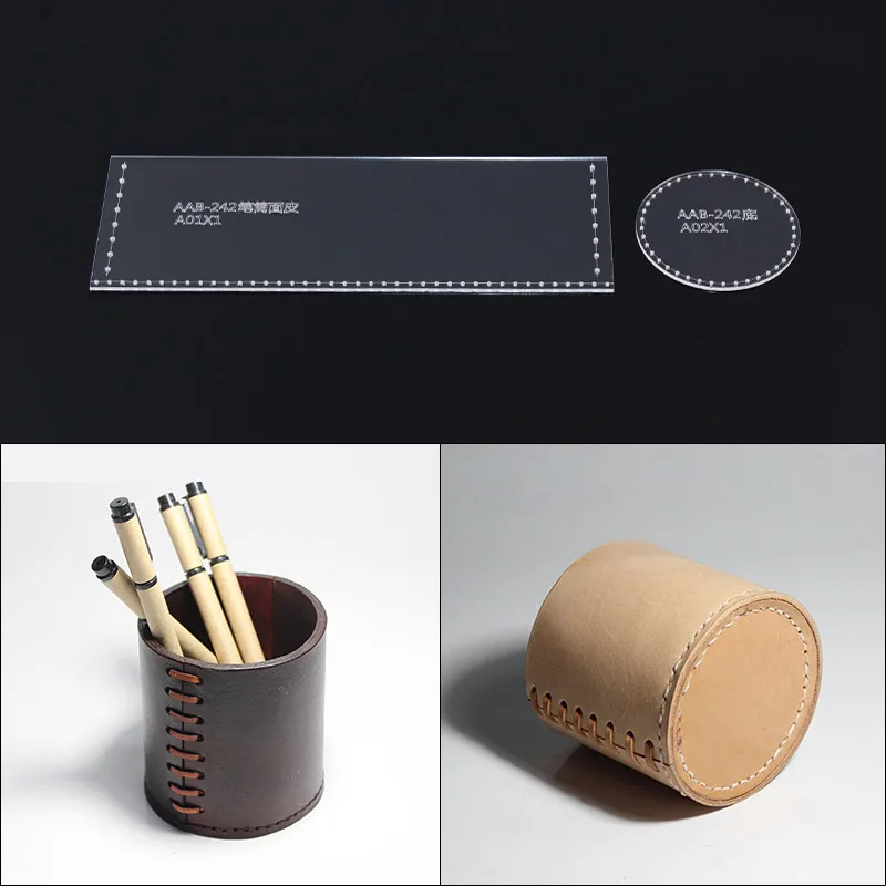 

1Set Acrylic Leather Template Home Handwork Leathercraft Sewing Pattern Tools Accessory Pencil box Pen holder