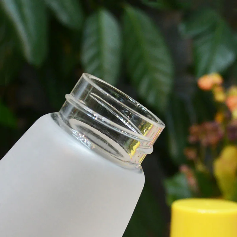 Свежее матовое стекло бутылка для воды с фруктовым узором Герметичная Бутылка