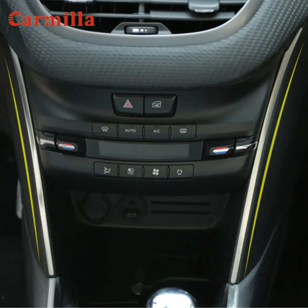 

Car Central Control Air Conditioner Side Decoration Bright Strips for Peugeot 2008 2014 2015 2016 2017 2018 Car Accessories