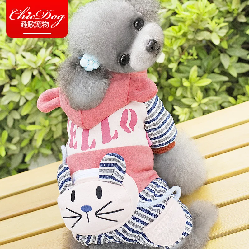 Новое поступление chicdog собака одежда хлопок печати мультфильм cat серии