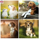 Алмазная живопись с милой собакой, вышивка крестиком, сделай сам, хобби, Бигль, узор, Алмазная мозаика, полная Алмазная вышивка, распродажа, домашний декор, искусство