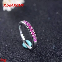 kjjeaxcmy fine jewelry 925 silver set ruby ladies ol style exquisite elegant row ring support detection
