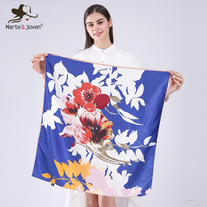 Женский шарф-Бандана Marte &amp Young модный квадратный цветочный шейный платок из
