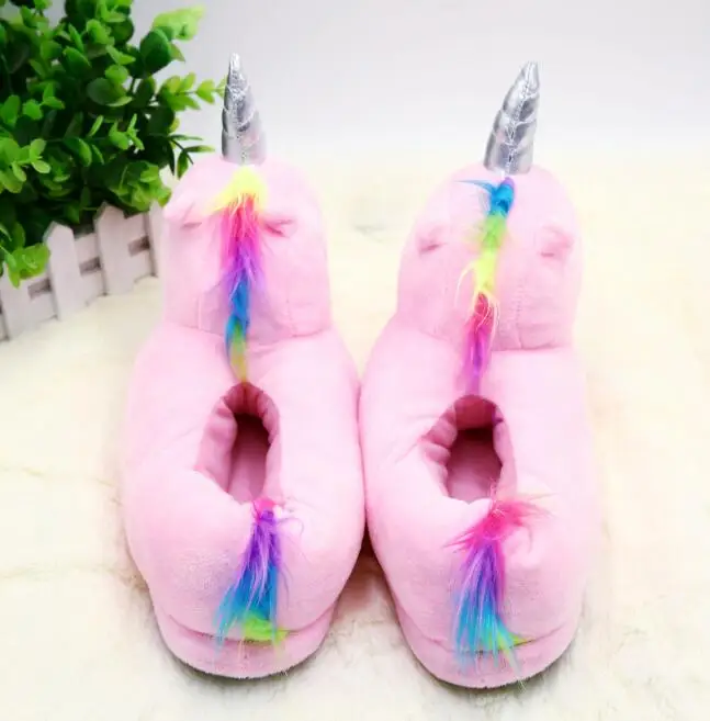 One size 27cm Хлопковая обувь; тапочки с милым единорогом; домашние тапочки из хлопка; H404 - Цвет: One size 27cm